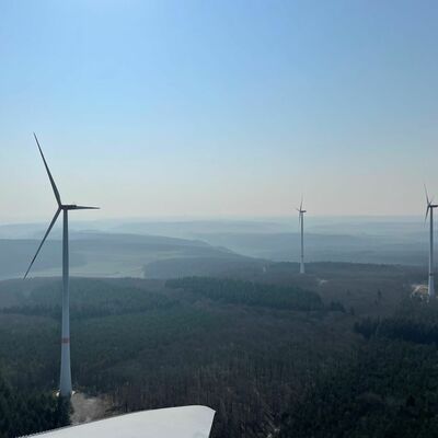 Ausblick von einer Windkraftanlage in Klsheim: Im Windpark in Klsheim gibt es fnf Windkraftanlagen. 