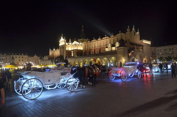 Krakau bei Nacht.