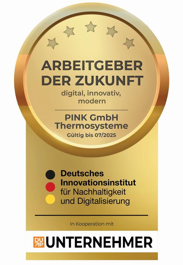 Verleihung des ADZ-Siegels "Arbeitgeber der Zukunft" an die PINK GmbH Thermosysteme