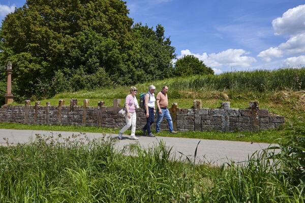 Der meditative Rundwanderweg LT-M1 verbindet die Natur, mit Kultur und Besinnung. Ein besonders Kleinod ist das Steinkreuznest oberhalb von Reicholzheim.