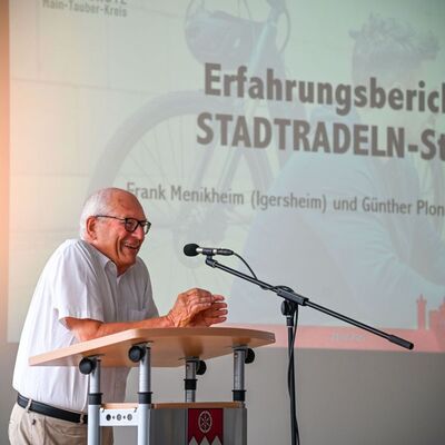 Stadtradel-Star Gnther Plonka aus Weikersheim: Gemeinsam mit Igersheims Brgermeister Frank Menikheim verzichtete er in den 21 Tagen gnzlich auf das jeweilige Auto. Gnter Plonka legte 6003 Kilometer zurck, Frank Menikheim absolvierte 1306 Kilometer auf dem Rad.