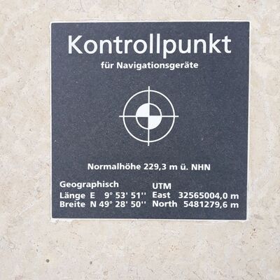 Kontrollpunkt Weikersheim mit Koordinatenangaben