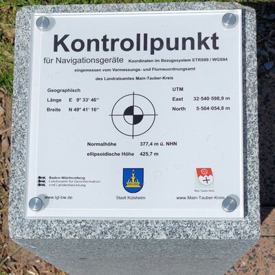 Kontrollpunkt Uissigheim mit Koordinatenangaben