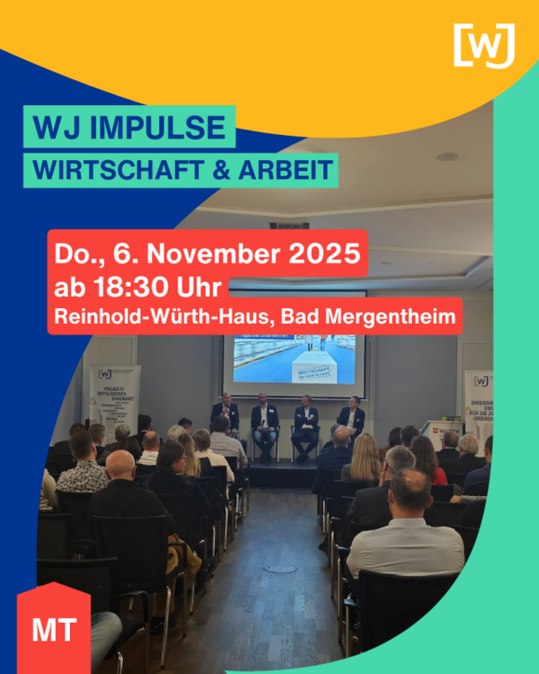 Dieses Bild zeigt das Werbeplakat für die Veranstaltung der Wirtschaftsjunioren Heilbronn-Franken. 