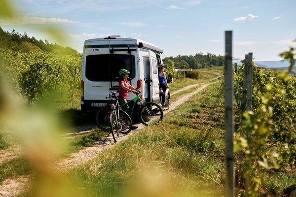 Die sanften Weinberge mit dem Fahrrad erkunden und die Schnheit der Landschaft genieen: In Klsheim im Lieblichen Taubertal bieten sich dafr zahlreiche Wege. 