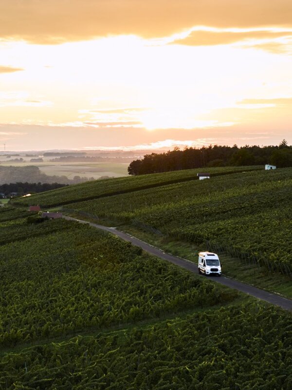 Wohnmobilisten erwartet im Lieblichen Taubertal ein vielf�ltiges Angebot an Stellpl�tzen und Freizeitm�glichkeiten. Attraktiv ist beispielsweise ein Ausflug in die Weinberge.