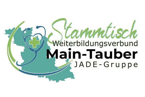 Die Grafik zeigt das Logo des Stammtische Weiterbildungsverbund Allgemeinmedizin Main-Tauber-Kreis / JADE-Gruppe