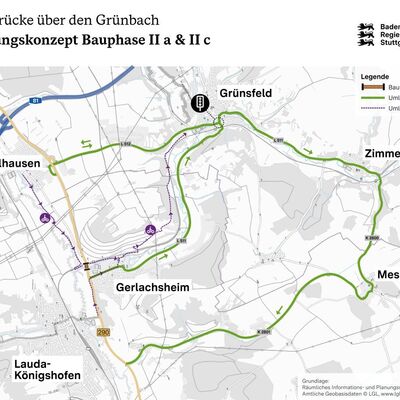 B 290 Umleitungsplan Bauabschnitt II a und II c