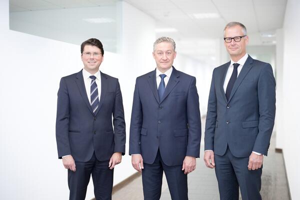 Der neue Vorstand der Wirthwein AG zum 1. Januar 2021: Dr. Ralf Zander (Finanzen), Marcus Wirthwein (Vertrieb und Sprecher des Vorstandes) und Holm Riepenhausen (Technik).