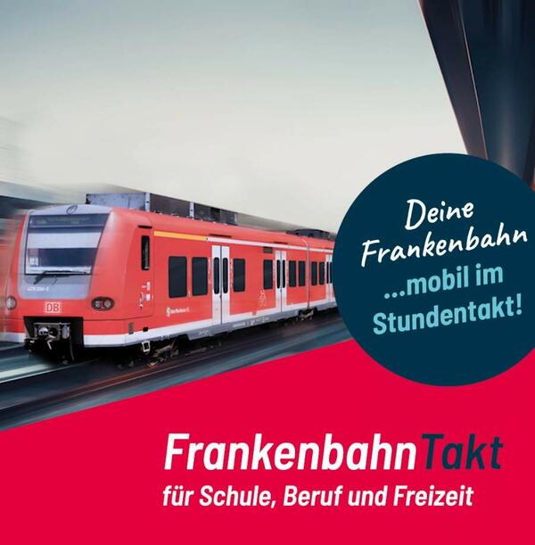 Deine Frankenbahn... mobil im Stundentakt.

Mit dem Regionalbahntakt auf der Frankenbahn besteht eine st�ndliche Verbindung von Lauda �ber K�nigshofen, Boxberg-W�lchingen, Eubigheim und Rosenberg bis Osterburken und umgekehrt.

- In Verbindung mit dem Regionalexpress stehen st�ndlich zwei Fahrten in jede Richtung zur Verf�gung
- Das Angebot ist besonders geeignet f�r Sch�lerinnen und Sch�ler, Berufspendlerinnen und -pendler, f�r Freizeitausfl�ge und f�r Einkaufsbummel in der Gro�stadt.

Die Buslinien zu den Bahnstationen an der Frankenbahn wurden an den Stundentakt angepasst.

Nutzen Sie die Frankenbahn, damit sie uns erhalten bleibt!