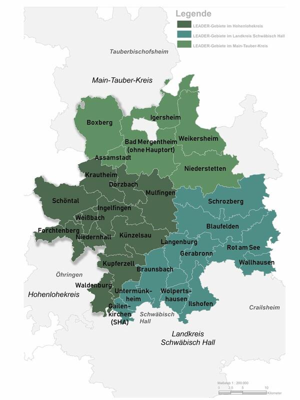 bersichtskarte der Bewerberregion Hohenlohe-Tauber