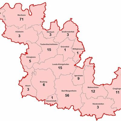 Neue Fälle von Coronavirus-Infektionen im Main-Tauber-Kreis, aufgeschlüsselt nach Städten und Gemeinden (Stand: 26. November, 16.00 Uhr)