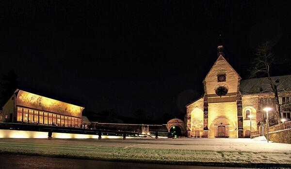 Kloster Bronnbach im Winter: Von Montag, 2. November, bis Samstag, 18. Mrz, sind die ffnungszeiten eingeschrnkt.