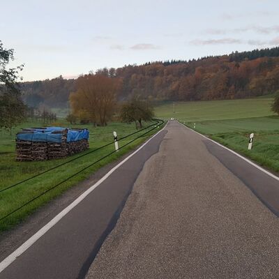 Der geplante Radweg nach Apfelbach f�hrt k�nftig von Markelsheim kommend die ersten 800 Meter direkt neben der Kreisstra�e entlang.