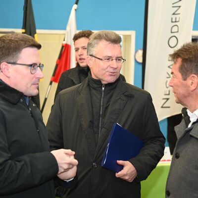 Die Landräte Christoph Schauder (Main-Tauber-Kreis) und Dr. Achim Brötel (Neckar-Odenwald-Kreis) im Dialog.