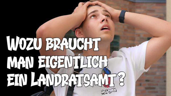 Wozu braucht man eigentlich ein Landratsamt? Das zehnmin�tige Video f�hrt Jugendlichen auf spielerische Art und Weise die Aufgaben der Landrats�mter vor Augen.