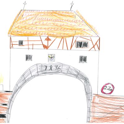 Julia Mohr, 9 Jahre, aus Lauda: Ihr Bild zeigt das Obere Tor in Lauda.